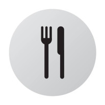 Plaque de porte aluminium brossé Picto Restaurant