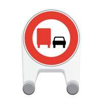 Panneau temporaire Interdiction de doubler en plas