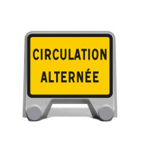 Panneau de chantier Circulation alternée en plasti
