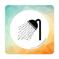 Plaque de porte Douches - 150 x 150 mm - PVC de 2 