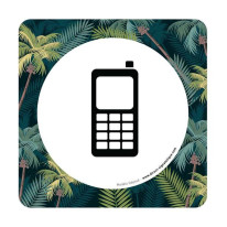 Plaque de porte Téléphone portable autorisé - 150 