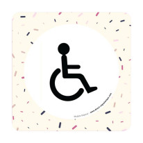 Plaque de porte Toilettes PMR - 150 x 150 mm - PVC