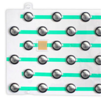 Kit avec 5 plaquette de 33 plots striés en inox et
