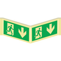 Drapeau Evacuation en bas Photoluminescent Classe 