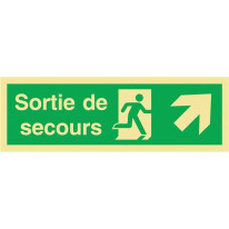 Panneau Sortie de secours en haut à droite Photolu