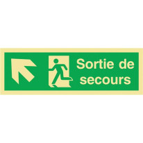 Panneau Sortie de secours en haut à gauche Photolu