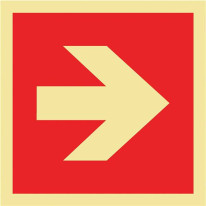 Signalétique incendie avec flèche directionnelle à