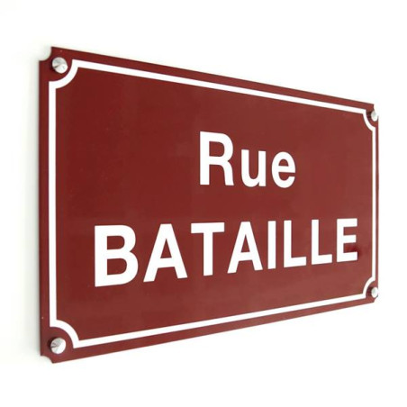 Plaque de rue en tôle d´alu plane - 4 trous pour f