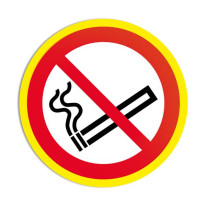 Panneau interdiction de fumer avec liseret fluores