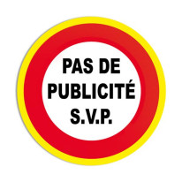 Panneau interdiction Pas de publicité svp avec lis