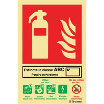 Signalétique photoluminescente extincteur classe A