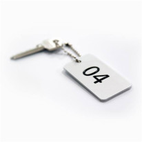 Porte clé rectangle en aluminium gravé et peint -