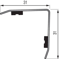Protection d´angle inox brossé - Long 1500 mm - 30