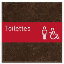 Plaque de Porte Toilettes Hommes et PMR - H110 x L
