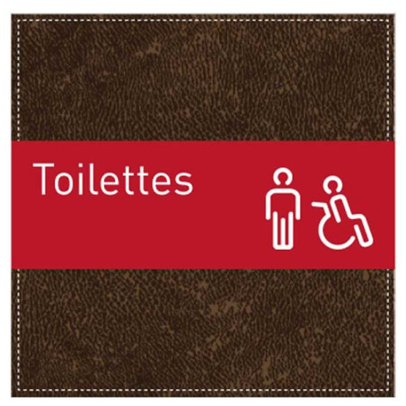 Plaque de Porte Toilettes Hommes et PMR - H110 x L