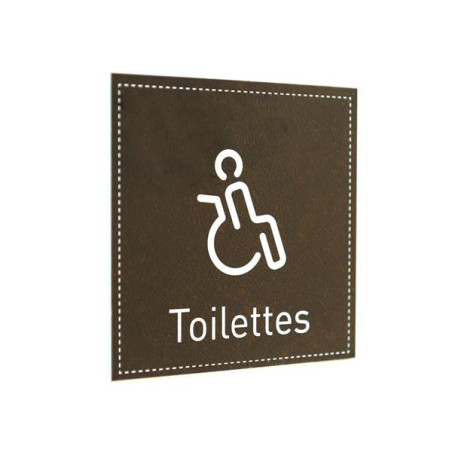 Plaque de Porte Toilettes PMR - H110 x L110 mm - G