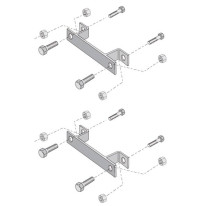 Lot de 2 brides doubles pour poteau rectangulaire