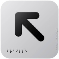 Pictogramme Alu avec relief Flèche en haut à gauch