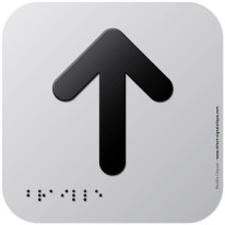 Pictogramme Alu avec relief Flèche tout droit