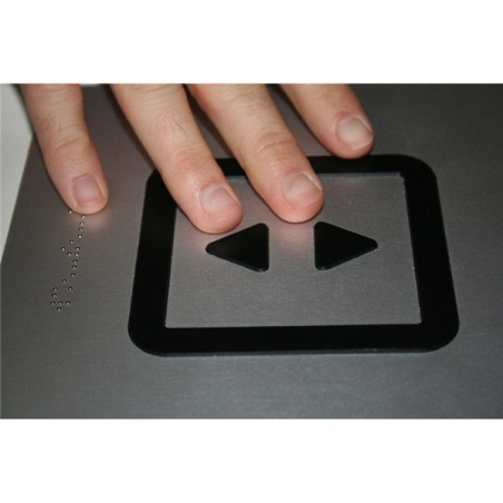 Pictogramme Alu avec relief Poussez - 120 x 120 mm - Gamme Icone Alu