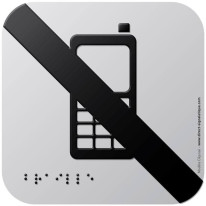 Pictogramme Alu avec relief Téléphones portables i