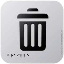 Pictogramme Alu avec relief Poubelles