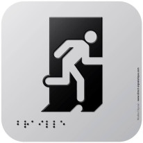 Pictogramme Alu avec relief Evacuation