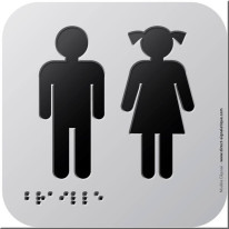 Pictogramme Alu avec relief Toilettes Enfants
