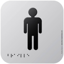 Pictogramme Alu avec relief Toilettes Garçons