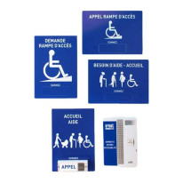 Kit carillon appel PMR avec 4 plaques + sonnette -
