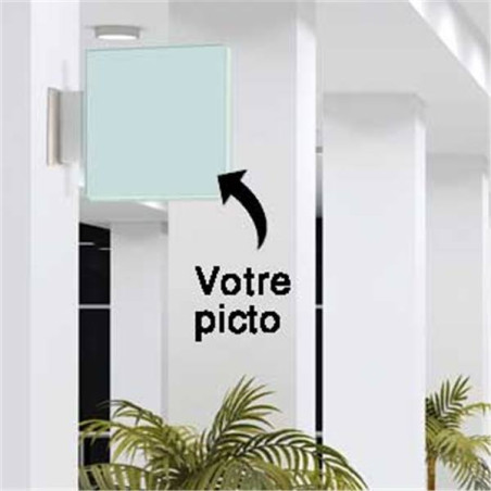 Drapeau avec picto verre trempé recto/verso - Pers