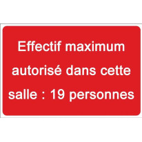 Panneau Effectif maximum autorisé dans cette salle