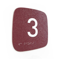 Plaque de porte Touchy® Square - Chiffre 3 - 120 x