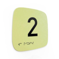 Plaque de porte Touchy® Square - Chiffre 2 - 120 x