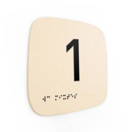 Plaque de porte Touchy® Square - Chiffre 1 - 120 x