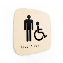 Plaque de porte Touchy® Square - WC Hommes PMR - 1