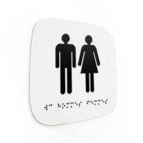 Plaque de porte Touchy® Square - WC mixtes - 120 x
