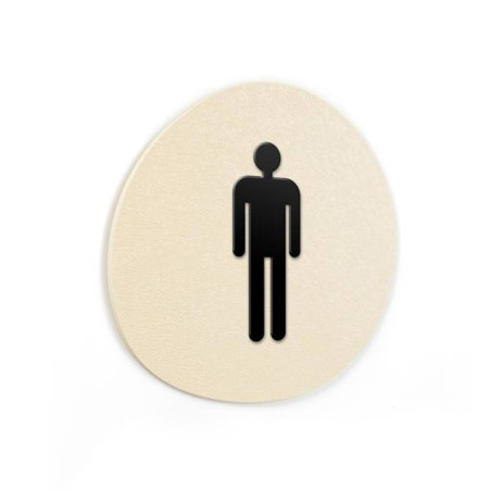 Signalétique Touchy® Disk - Picto WC Hommes - Diam