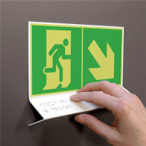 Support tactile en braille - Evacuation en bas à d