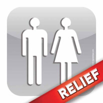 Plaque de porte Relief´Icone® - Toilettes