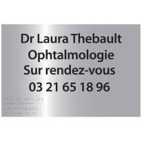 Plaque Professionnelle avec Braille et Relief - Co