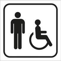 Picto gravé les toilettes homme handicapé - Gamme 