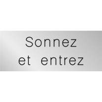 Signalétique gravée Sonnez et entrez - Gamme Métal