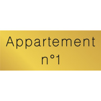Signalétique gravée Appartement n°1 - Gamme Métal