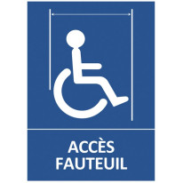 Panneau indiquant un couloir pour fauteuil roulant