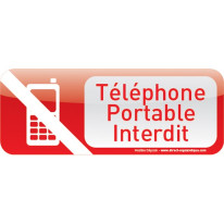 Plaque de porte Téléphone portable interdit Text´i