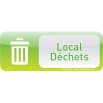 Plaque de porte Local poubelles Text´icone®