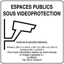 Panneau routier Espaces Publics sous vidéo protect