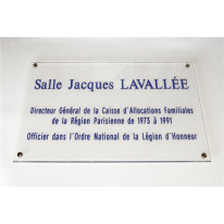 Plaque commémorative personnalisée en plexiglas gr