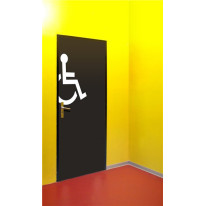 Sticker géant pour porte de toilettes handicapés - Direct Signalétique